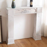 Rebecca Mobili Cheminee Decorative, Encadrement en Bois Blanc, Style Retro, pour Salon, Idees Maison - Dimensions: 99 x 104 x 21 cm (HxLxL) - Art. RE4865