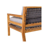 Tousmesmeubles Fauteuil Teck/Corde - BIAK - L 66 x l 73 x H 73 - Neuf