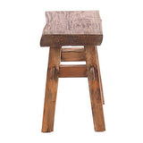 Design Delights Tabouret en bois rustique vintage 40" - Bois dur recyclé - Tabouret en bois massif - 43 x 45 x 27 cm (H x l x P) - Nature vintage