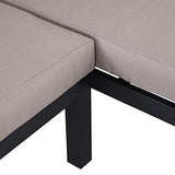 Outsunny Ensemble Salon de Jardin d'angle Design Contemporain 5 Places Coussins Marron Table Basse alu. Noir et Imitation Bois