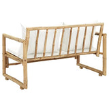 vidaXL Banc de Jardin avec Coussins Meuble d'Extérieur Banc de Patio Meuble de Jardin Banc de Terrasse Banc d'Arrière-Cour 115 cm Bambou