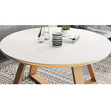 Tables en Bois Massif, Fin Balcon Simple Petite Table Ronde Meubles de Salon Tables Sofa Hôtel Appartement Tables Basses (Color : Black, Size : 50 * 40CM)