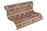 Papier peint brique pierre imitation Tapisserie couloir 302191 30219-1 Lutèce Authentic Walls | Beige/crème/Marron/Rouge | Rouleau (10,05 x 0,53 m) = 5,33 m²