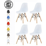 Lot de 4 chaises au Design Moderne de Style scandinave, Lia par MCC (Blanc)
