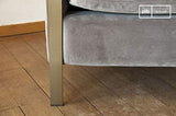pib Fauteuil en Velours Brompton - Grand Confort d'assise, Association Facile, Esthétique intemporelle, Finition dorée | Un Fauteuil en Velours Gris aux airs Art déco - Or nacré (L88 x H82 x P78 cm)