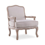 INTENSE DECO Fauteuil Gustave Style Louis XV Tissu Beige