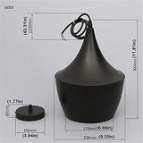 Unimall Suspension Noir E27 Métal Retro Luminaire Lampe Plafonnier Lumière éclairage de Plafond Aluminium en Forme de l'instrument