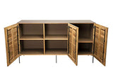 MACABANE Buffet 3 Portes Teck recyclé Pieds métal, 175x51x79