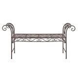 [en.casa] Banc de Jardin Vintage Meuble Design Solide pour Usage Extérieur Métal 70 x 147 x 46 cm Bronze