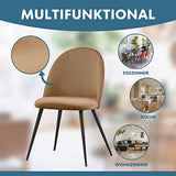 Albatros Capo Lot de 4 chaises de Salle à Manger avec Housse en Velours Marron – Design Vintage élégant avec Housse en Velours – Chaise rembourrée certifiée SGS – Chaise de Cuisine Moderne