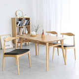 BYTGK Chaise de salle à manger Tulip avec pieds rembourrés en bois massif naturel et design contemporain (Color : BLACK)