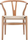 YAXANSIH Lot de 2 chaises de Salle à Manger, Cuisine, Style Wishbone en Poly et écorce (Couleur : Naturel)
