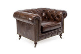 Rosa Splendiani Fauteuil Chestefield en Cuir Antique Vintage Style - Fauteuil Chester Cuir Marron Vintage