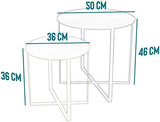 Chaji Kun Set De Table Latérale en Métal for Un Canapé-Jardin Balcon Pêche Et Bleu Foncé - Table Basse Ronde Protection environnementale