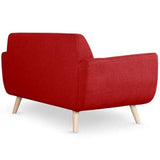 Canapé scandinave 2 Places Danube Tissu Rouge