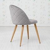 OFCASA Lot de 2 Chaises de Salle à Manger de Velours Chaise de Cuisine rembourrée en Tissu Chaise avec Jambes en Métal Chaise Lot de 2 chaises gris