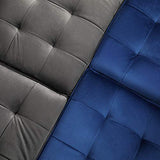 VASAGLE Canapé 3 Places, Surface en Velours, 176 x 83 x 84 cm, pour Petit Appartement, Chambre d’Amis, Chambre d’Adolescent, Cadre en Bois, Montage Facile, Bleu Roi LCS50IN