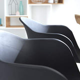 Damiware Romeo Lot de 2 chaises avec accoudoirs Tendance rétro Salle a Manger- (Noir)