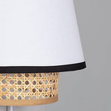 LEDKIA LIGHTING Applique Murale Rotin Marya 290x150x300 mm Naturel E14 Rotin, Textile, Métal pour Décoration Salon, Chambre, Cuisine