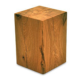 MS FACTORY Bloc de Chêne Massif - Cube en Bois - Rondin de Bois - Bout de Canapé, Colonne de Decoration, Support en Bois, Table Basse Bois, Piédestal pour Fleurs, Table de Chevet - 15 x 15 x 20 cm