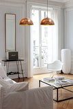 bamyum Suspension Luminaire en Metal de 30 cm, Plafonnier Vintage Peinte à la Main, Lustre Salon, Cuisine, Chambre, Salle à Manger, Couloir, Lampe Ronde E27, Suspension Luminaire, Éclairage Ton Cuivré