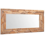 vidaXL Teck Miroir Décoratif Miroir Mural Miroir de Douche Miroir de Salon Salle de Séjour Chambre à Coucher Maison Intérieur 120x60 cm Rectangulaire