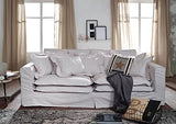 MASSIVMOEBEL24.DE Canapé Profondeur XXL 240x144x95cm (Blanc) - Hampton