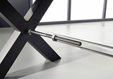 Table à manger 240x100cm - Bois massif d'acacia laqué (Bois naturel/Anthracite) - IRON LABEL #128