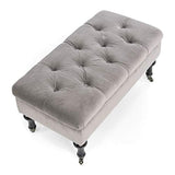Pureday Siège Polly 2 Places Noble 4 Rouleaux Pliant Coton de Bois 83 x 43 x 40 cm Gris