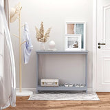 HOMCOM Table de Console Table d'entrée Style Table de drapier néo-rétro étagère dim. 100L x 30l x 80,5H cm MDF Gris