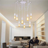 Blanc 8 Lumières Lustre Rétro Lustre Lustre Lustre Lustre Industriel Loft Encastré Montage Plafond Luminaire...