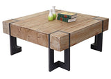 Table Basse de Salon HWC-A15, Table d'appoint, jardinière, Bois Massif de Sapin Rustique - 70x70cm