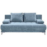 Stella Trading Jenny Lux.3DL Canapé-lit Longue en microvelours et Uran 05 Bleu Jean 203 x 86 x 101 cm
