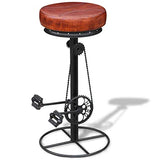 vidaXL Tabouret de Bar en Cuir véritable Style Industriel Vintage