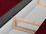 Mazzini Sofas Canapé Velours Convertible avec Coffre De Rangement, Pansy, 3 Places, Rouge, 215x94x90