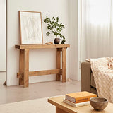 HANNUN - Table Console Zinek | Console Meuble d'entrée 120 x 85 Cm | Design Rustique | Table d'Appoint en Bois Massif d'Épicéa Recyclé Durable | Bout de Canapé pour l'Entrée Couloir Chambre Salon