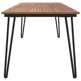 ZEYUAN Table Haute Exterieur,Table De Jardin Exterieur,Hesperide Table,Table de Jardin avec Pieds épingle à Cheveux 200x90x75 Acacia