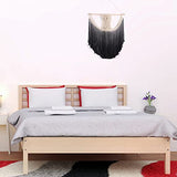 Tapisserie Murale Macramé Tenture Murale Tapisserie en Macramé Tapisserie Tissée Bohème en Coton pour Décoration de Maison Dortoir D'Appartement - 45*55cm (noir)