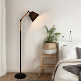DAXGD Lampadaire réglable d'intérieur,Lampadaire sur pied salon,lampadaire industriel de chambre à coucher de salon E27 Max 60 W,Lampadaire vintage en métal noir 180 cm (ampoule non incluse)