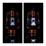 Relaxdays Lanterne tempête LED, Retro comme décoration de fenêtre ou Lampe Jardin, à Piles, cuivrée