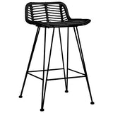 vidaXL 2X Chaises de Bar Tabourets de Bar Siège de Bistrot Chaise de Comptoir Tabouret de Bistrot Tabouret de Comptoir Fauteuil de Bar Noir Résine Tressée
