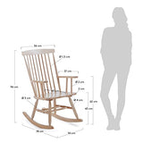 Kave Home - Fauteuil à Bascule Tenzo avec accoudoirs et Patins en Bois Massif de Caoutchouc