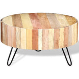 vidaXL Table Basse Bois de Récupération Massif Table d'Appoint Salon Canapé