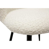 Miliboo Chaises en Tissu Effet Laine bouclée Blanc cassé et métal Noir (Lot de 2) Celeste