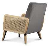 Déco en Ligne - Fauteuil Velours Gris cannage