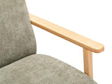Vente-unique - Fauteuil en Tissu Vert et Bois JULOMO