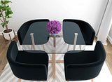 Deco In Paris Ensemble Table + 4 chaises encastrable Noir FLEN