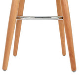 Fusion Living Tabouret de Bar en Plastique Blanc Pieds en Bois hêtre