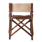 Tousmesmeubles Chaise de Réalisateur Pliable Bois/Cuir Cognac - HOHA - L 56 x l 56 x H 88 - Neuf