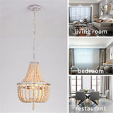 Bohème Bois Lustre Perlé,Ferme Éclairage Pendentif Bohème Agencements,Rustique Plafonnier Suspendu pour Chambre À Coucher, Salon Salle À Manger, Îlot De Cuisine,Chambre À Coucher,E26